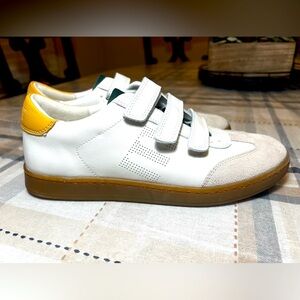 Sam Edelman Jo Ivory Round Toe Slip On Triple Strap Low Top Sneakers 7.5 Women’s